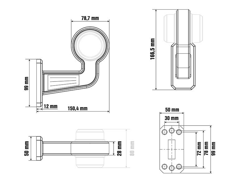 Optibeam Dark Phantom gummiarm kort L-modell