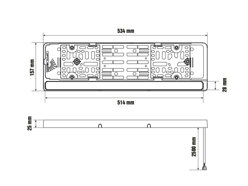 Optibeam E-bar Reverse backljus