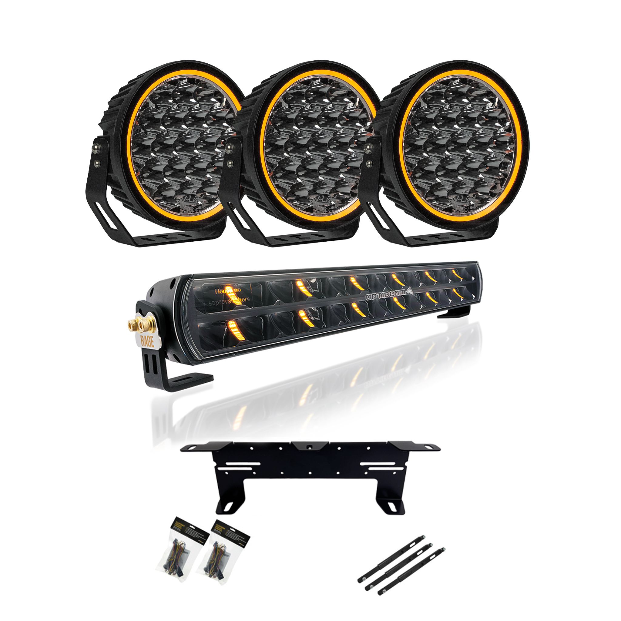 Extraljuspaket W9 Phoenix XTREME 3-Pack Optibeam Rage Edition