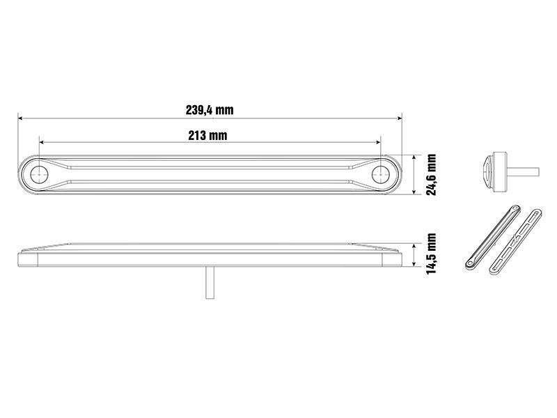 Optibeam Dark Phantom markeringsljus röd 0,5 m ADR