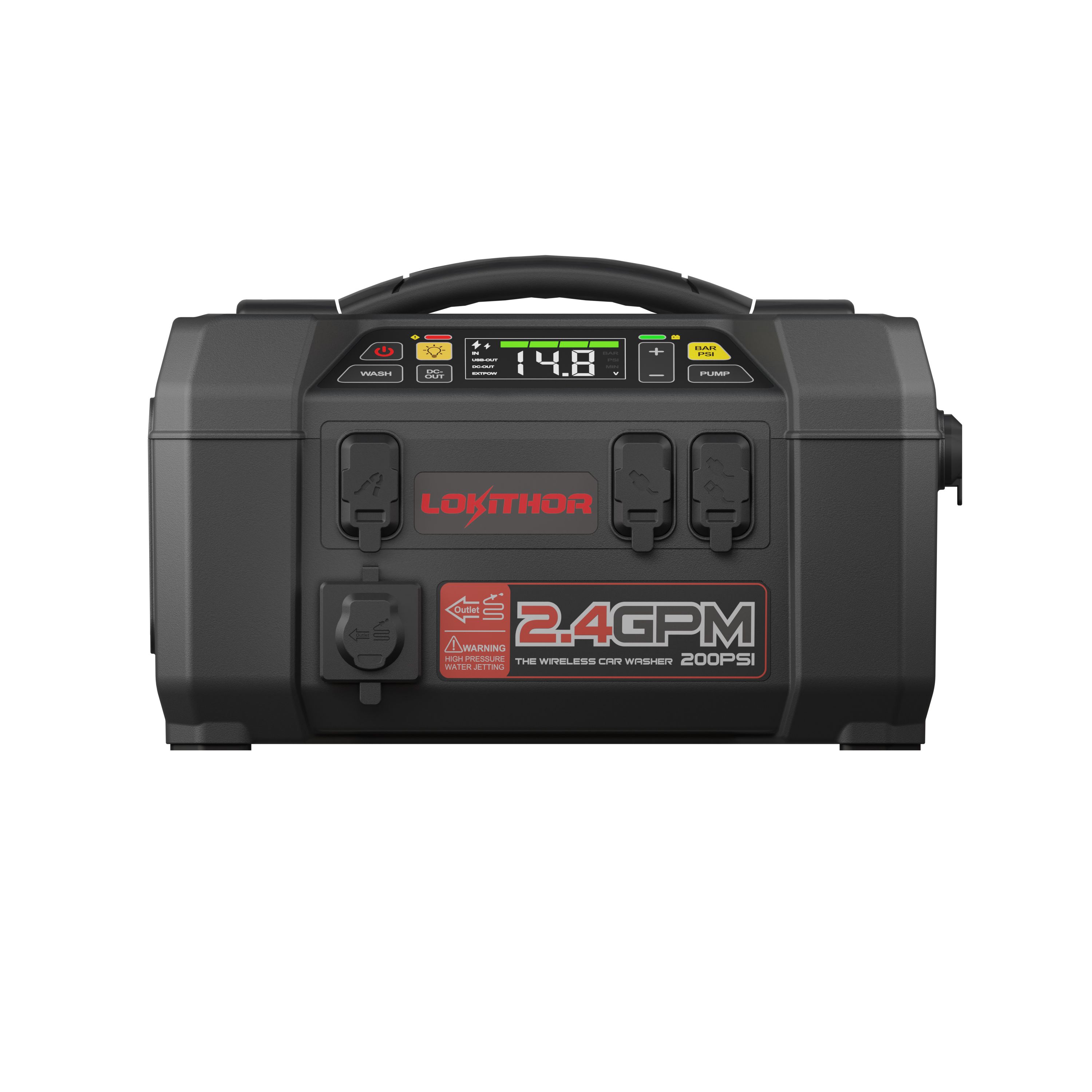 Starthjälp – Lokithor AW401 – 2500A, 12V, 150 PSI kompressor, högtryckstvätt, LiPo