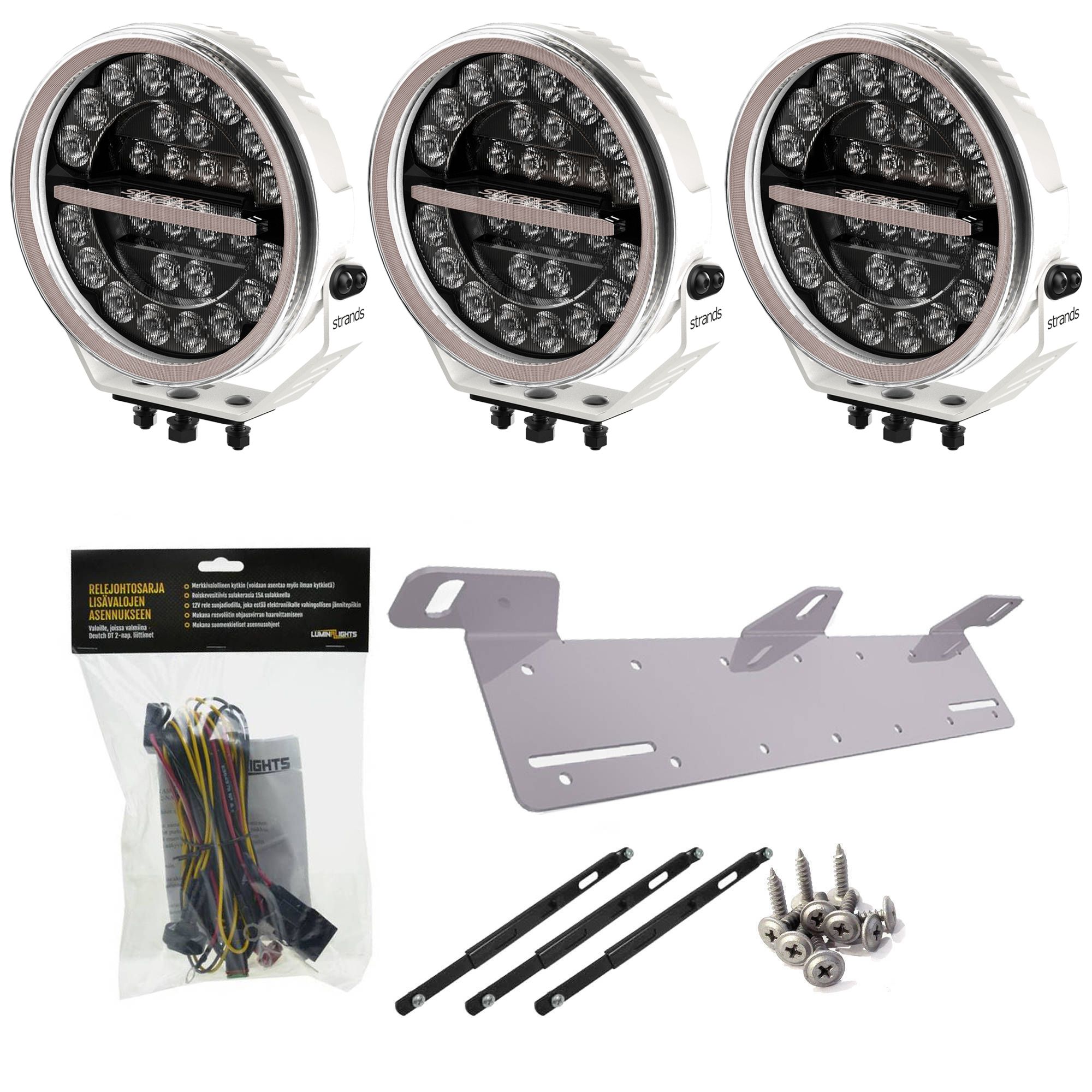 Strands Firefly 9'' LED-extraljus white x3 kit