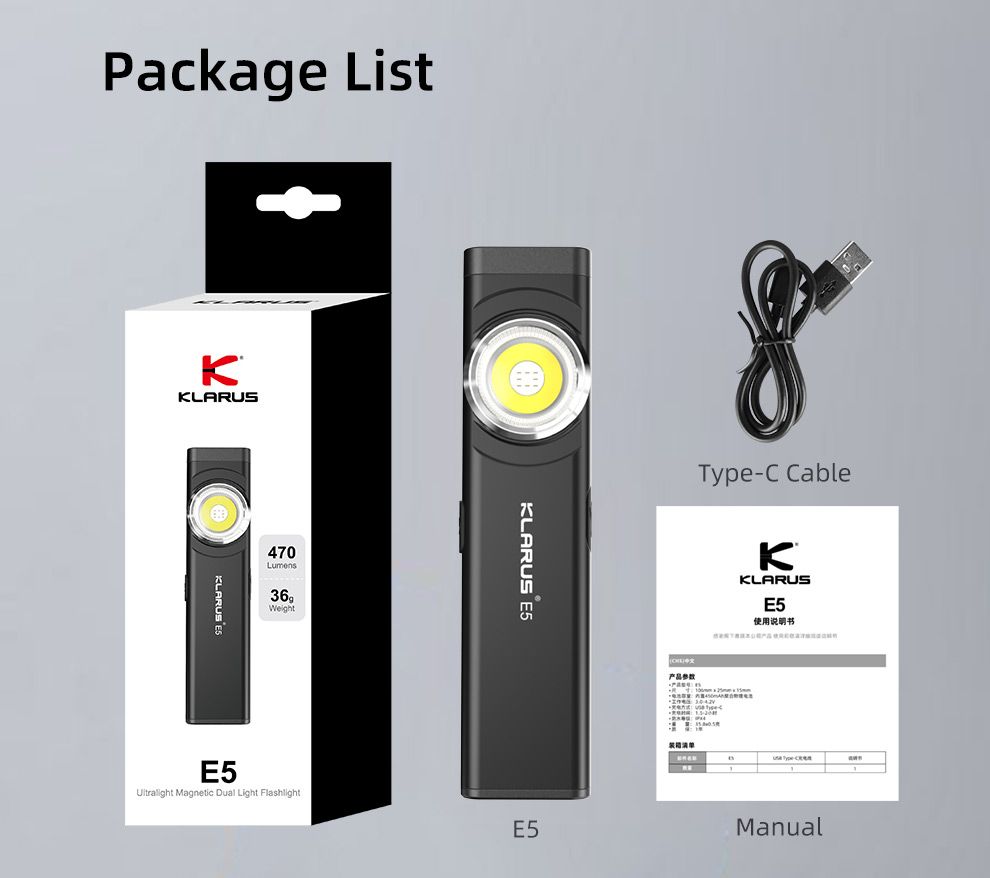 Klarus E5 Ultra Multi-Ficklampa