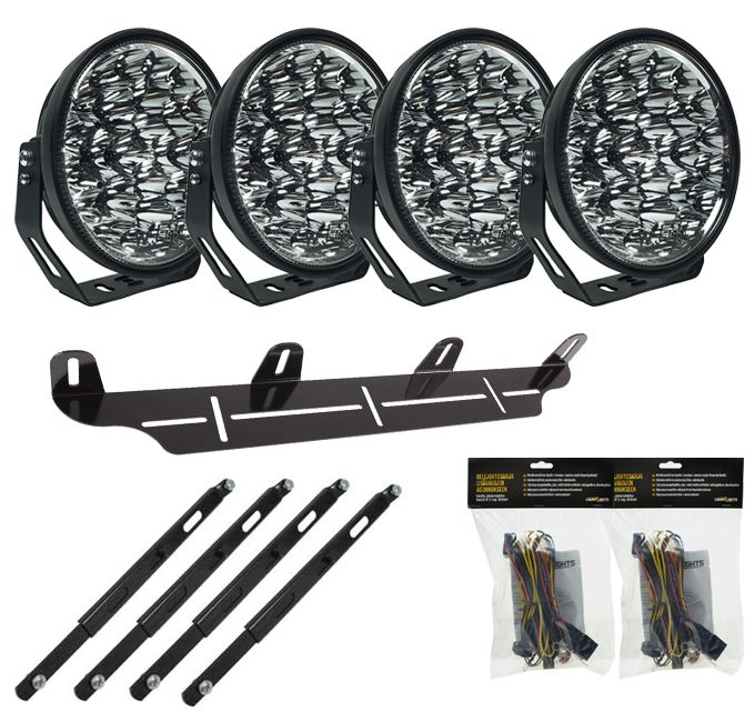 4-Pack W9 Phoenix DARK EDITION LED-Extraljuspaket