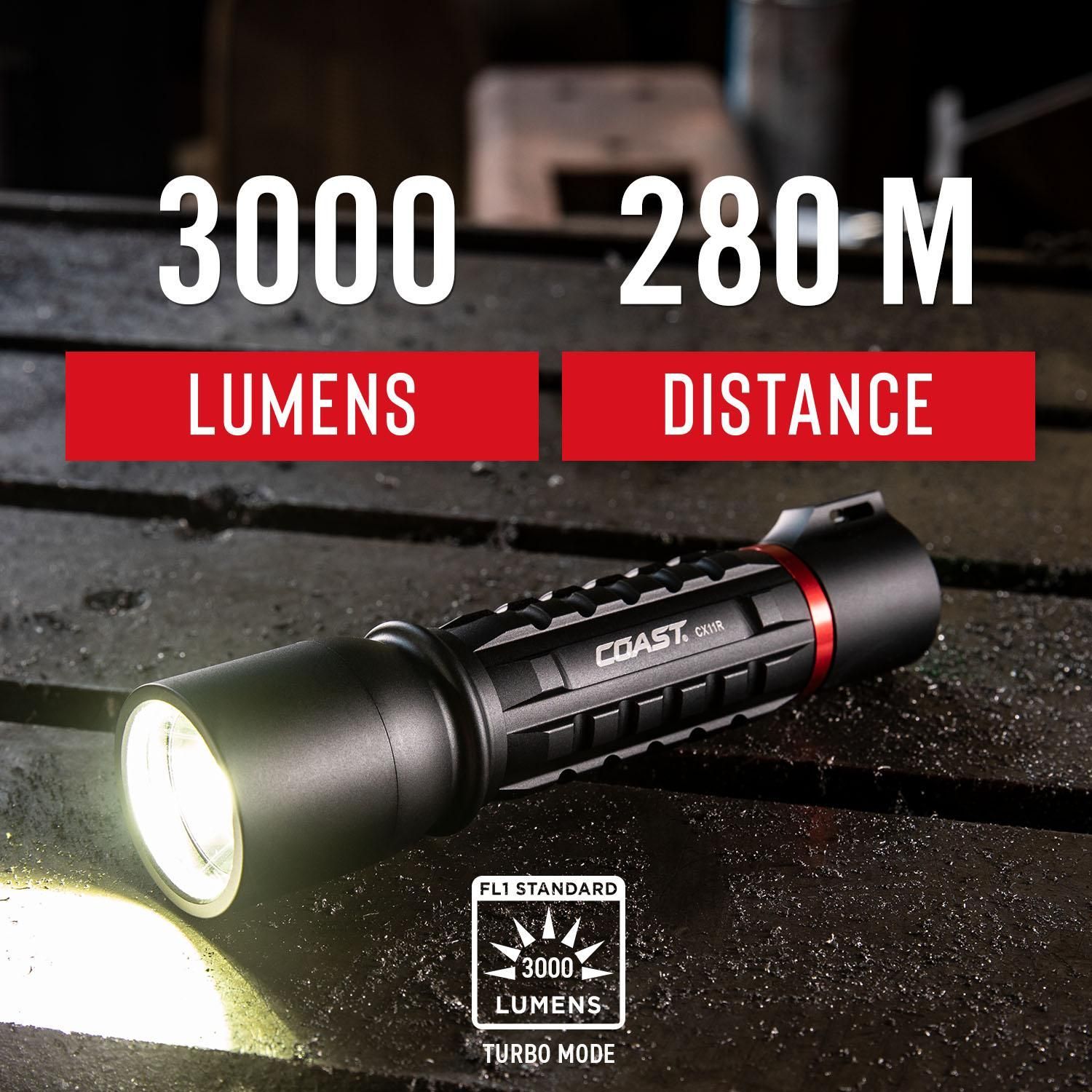 COAST XP11R Uppladdningsbar Ficklampa 3000 lm