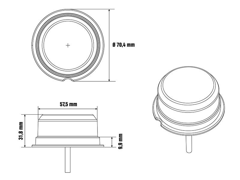 Optibeam Dark Phantom markeringsmodul, röd, 70 Ø, 5 m