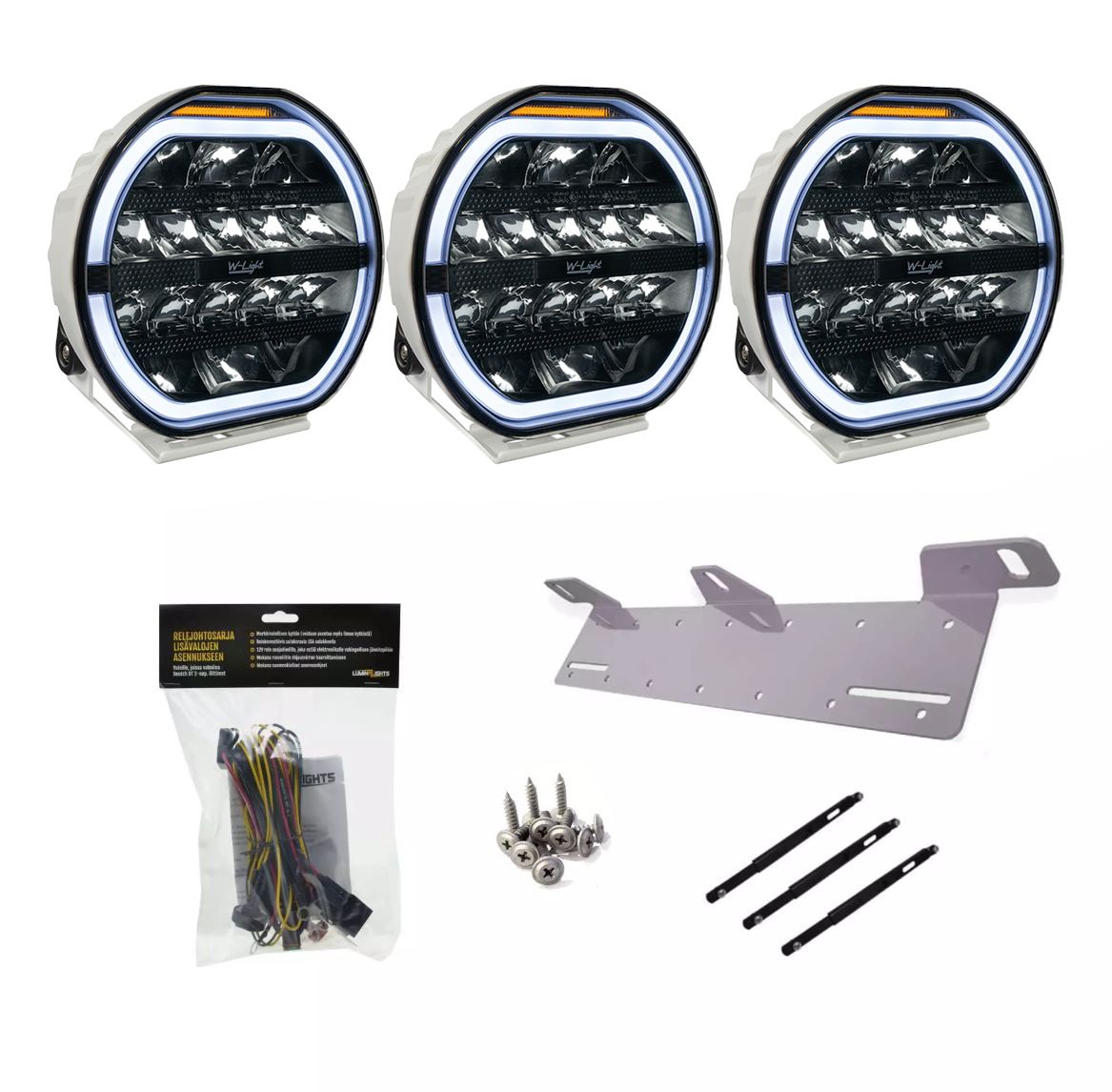 W-Light Fury 9'' White LED-Extraljuspaket 3-Pack