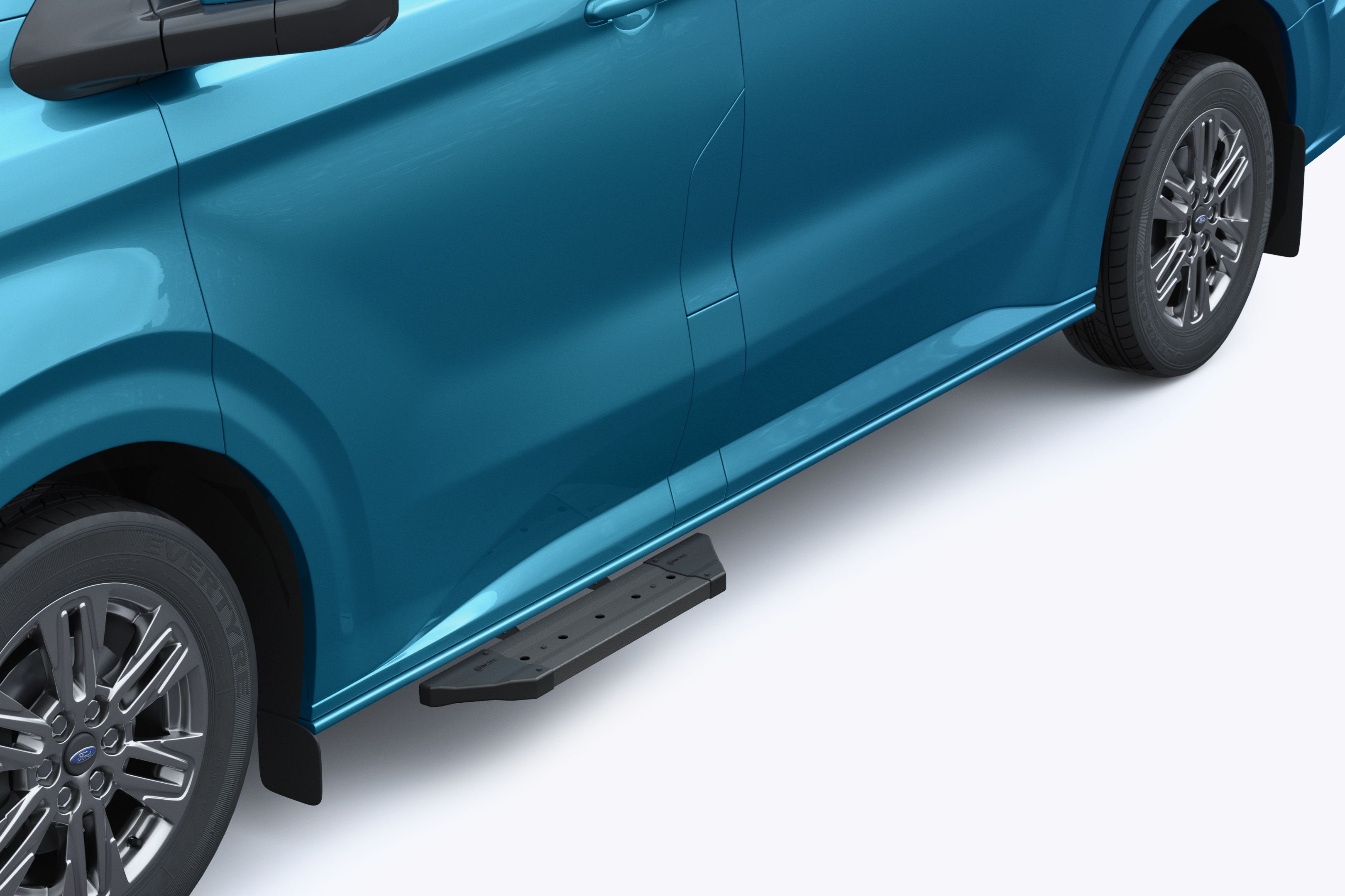 Sidosteg framdörr Ford Transit Custom 2023- Svart