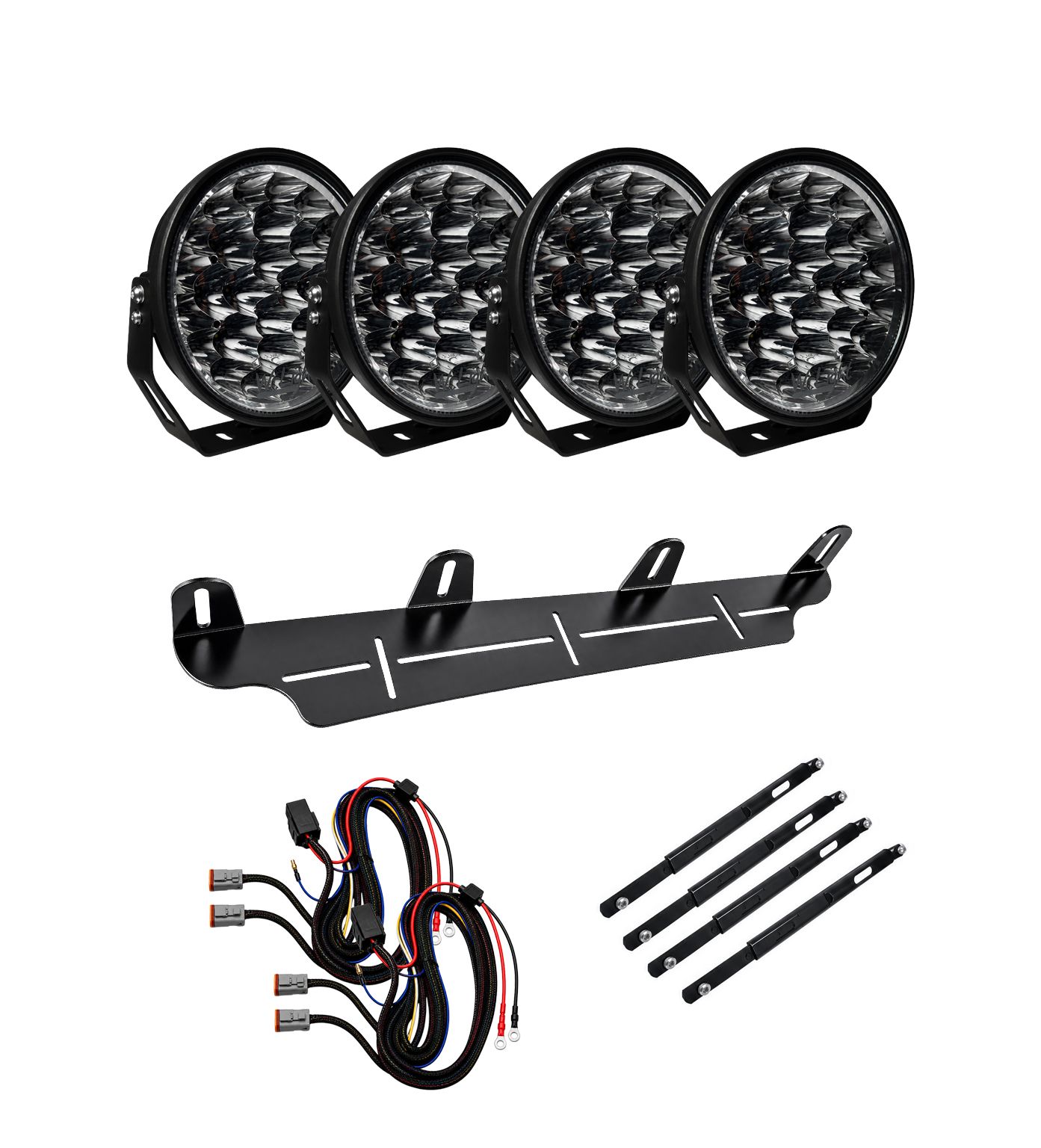 4-Pack W9 Phoenix DARK EDITION LED-Extraljuspaket