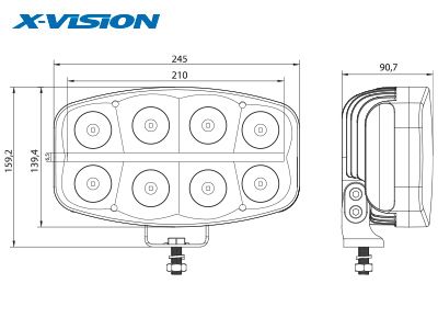 X-vision Quadrator LED-extraljus