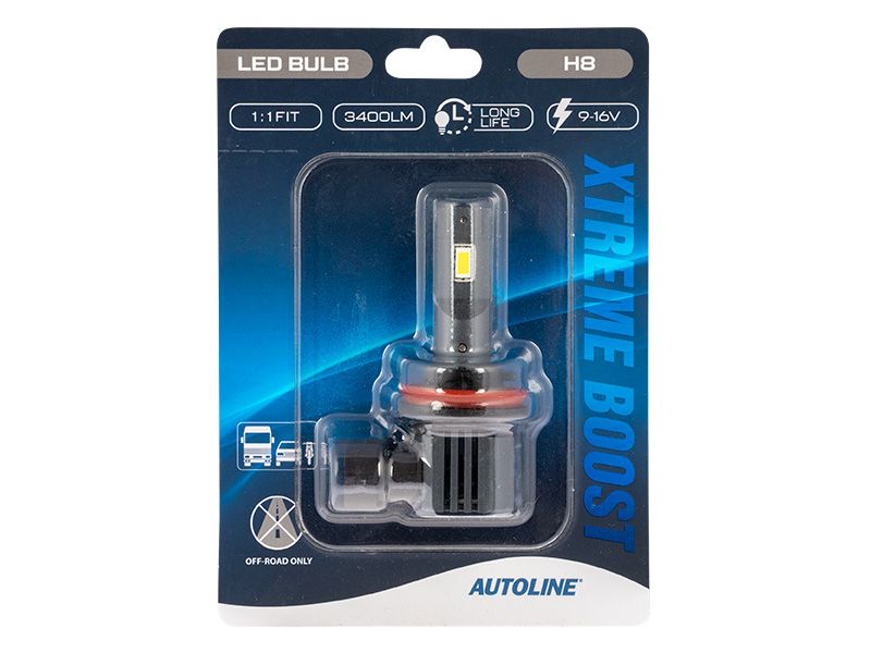 AUTOLINE XTREME BOOST LED BULB H8 9-16V 3400LM
