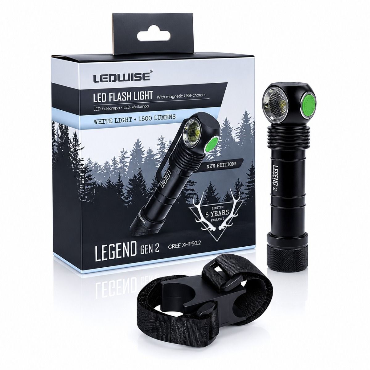Ledwise Legend Gen2 vit cykelset
