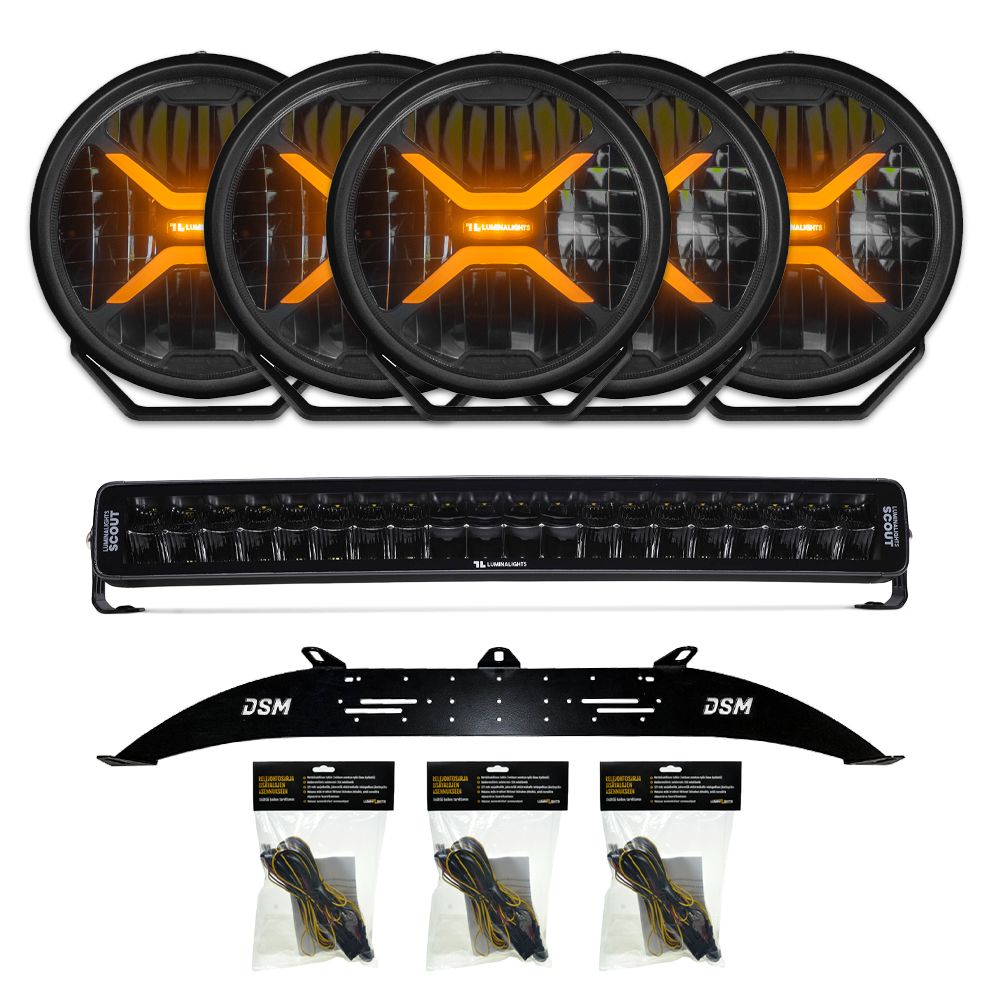 LuminaLights 5x Rebellion 9" 1 st Scout Dual 600 Extraljuspaket