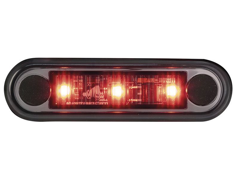 Optibeam Dark Phantom markeringsljus röd, infälld montering, 0,5 m, ADR