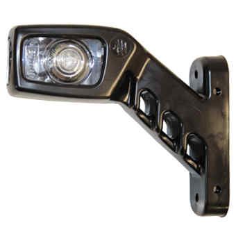 LED-positionsljus med gummi arm 135mm Vit/Röd, WAS, vänster