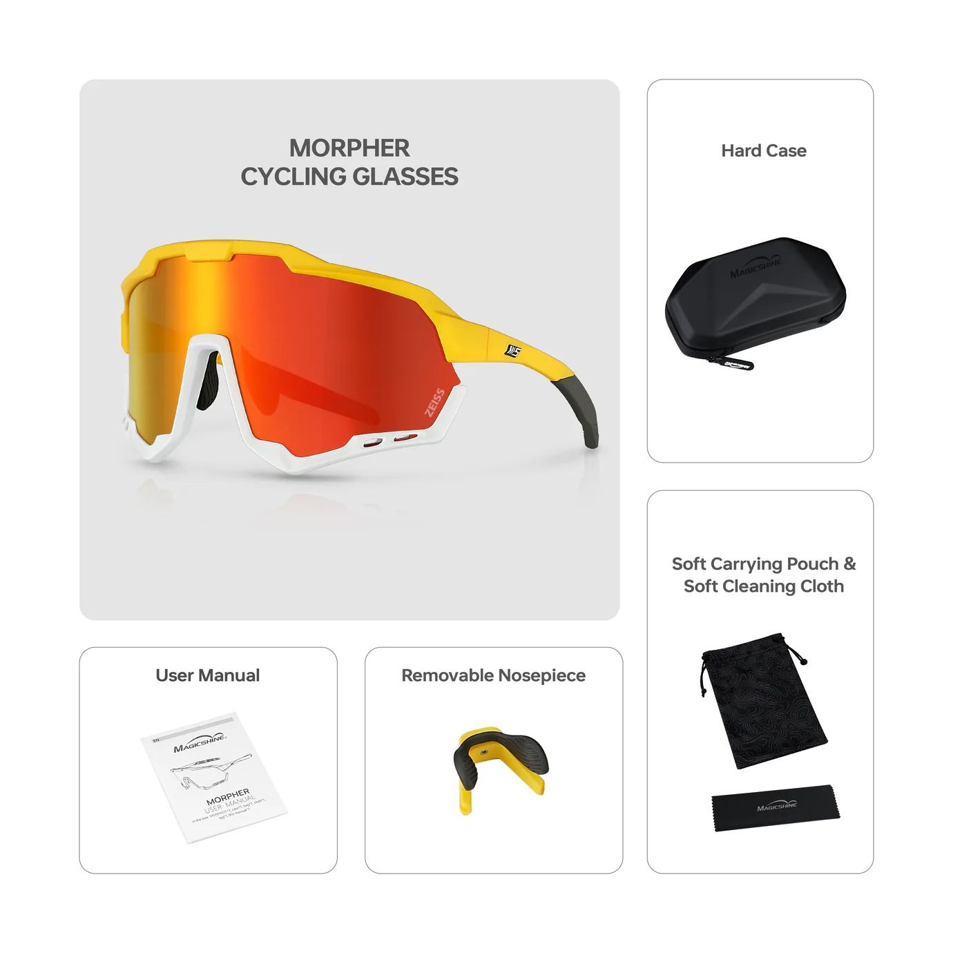 Magicshine Morpher konvertibla cykelglasögon med ZEISS-lins, MP003Z
