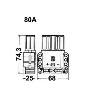 Euro-kontakt 16mm²/80A, hane - Truckkontakt - 3050120790 - 2