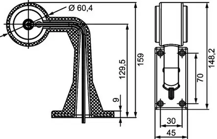 LED positionsljus, klar/röd, 159mm - Led-positionsljus med gummiarm - 4040112330 - 2