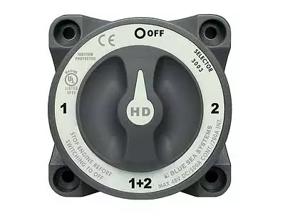Batteriväljare 1 - 2 - 1+2 - OFF HD-serie, laddarens dioders skydd funktion - Strömbrytare - 6012000510 - 1