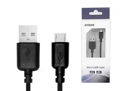 Autoline Micro-USB(2.0)kabel, 2m - Övriga batterier och laddare - 4080130270 - 1