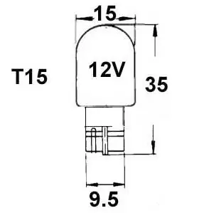T15 Lampa 12V 5W - T15 lampor - 4060103200 - 1
