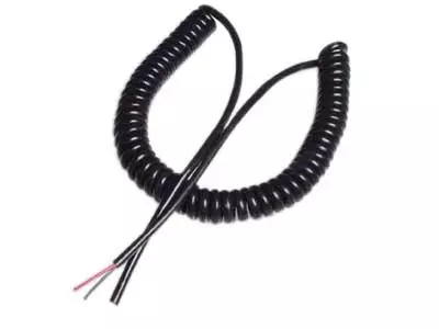 Spiral kabel 2x1,5mm2, 2,5m / 0,4m - Skyddsspiral - 3050123901 - 2