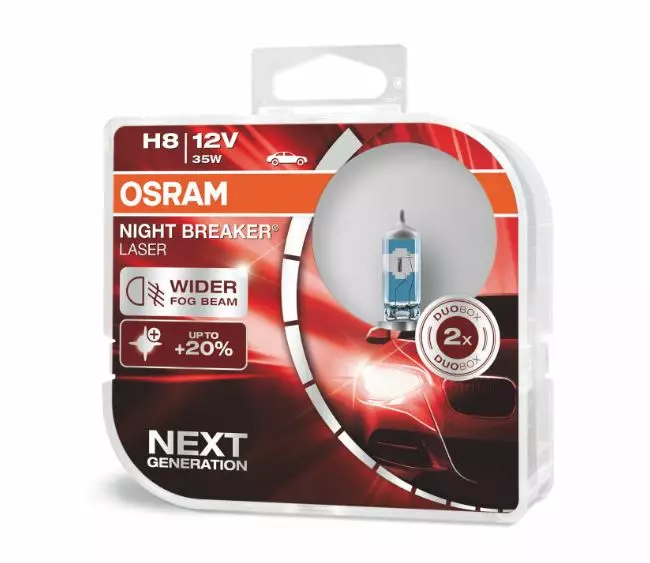 H8 Osram Night Breaker Laser +150%, 35W 12V, 2kpl - H8, H9, H10, H11, H13, H15 - 8020100031 - 1