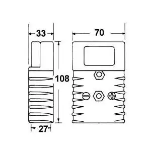 Gaffeltruckplugg 70mm2/350A - Truckkontakt - 3050120802 - 2