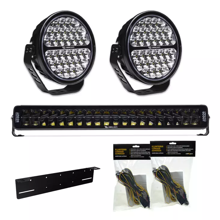 LuminaLights 2x Defender MAX 9" 1 st Scout MAX Dual 600 Extraljuspaket - LED-extraljus - 8020108162 - 3