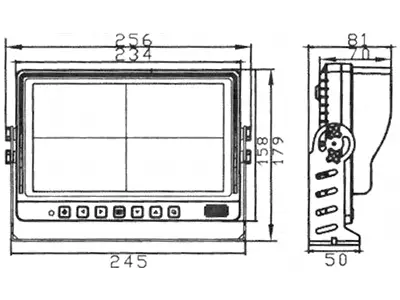 9" Display for reversing camera- and brake light camera kits, NSD - Backkamera monitorer - 8020110063 - 2