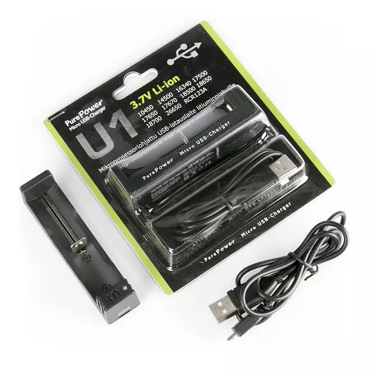 Purepower U1 USB Li-ion batteri laddare - Laddare för 18650 batterier - 5030110063 - 1