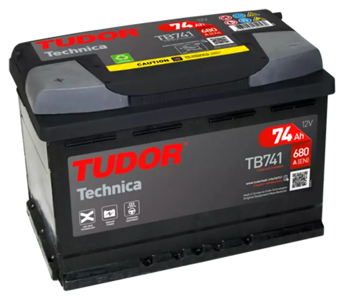 Startbatteri TB741 TUDOR TECHNICA 74Ah - Bilbatterier - 8020108624 - 1