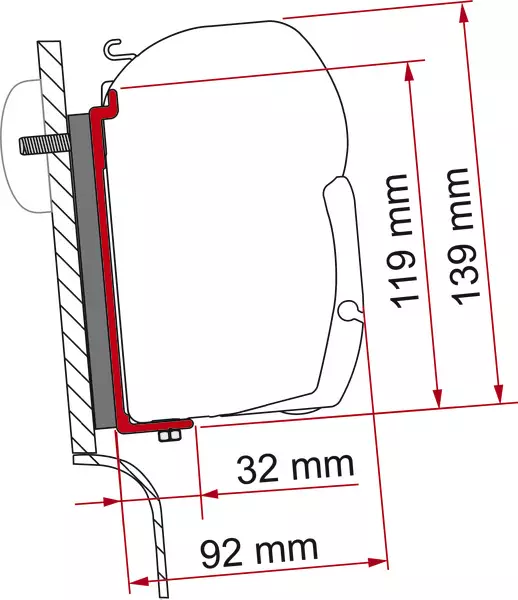 Fiamma markisadapter F45 Westfalia high roofs - Tältillbehör - 8020112384 - 1