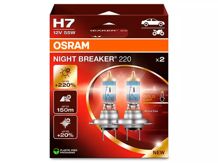 2-Pack H7 Osram Night Breaker 220% halogen - H7 Halogenlampor - 8020104774 - 3