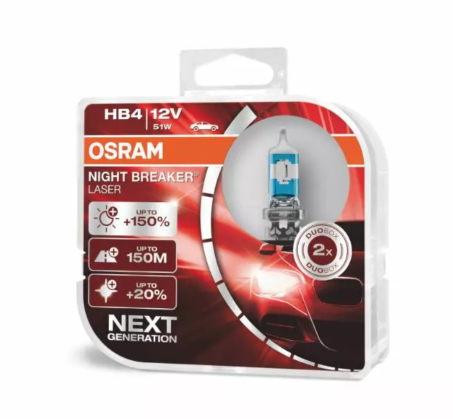 HB4 Osram Night Breaker Laser +150%, 51W 12V, 2st - HB1, HB3, HB4, HB5 - 8020100034 - 1