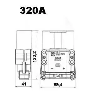 Euro-kontakt 50mm²/320A, hona - Truckkontakt - 3050120795 - 2