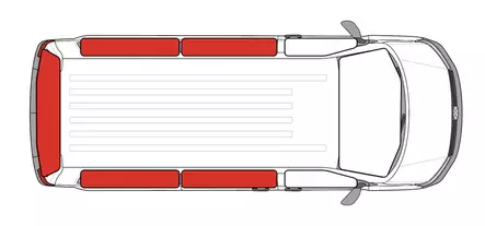 Mörkläggningsmatta Volkswagen Transporter 4 1990–2003 Vardagsrum, 5-delars set - Fönster- och värmeöverdrag - 8020112475 - 2