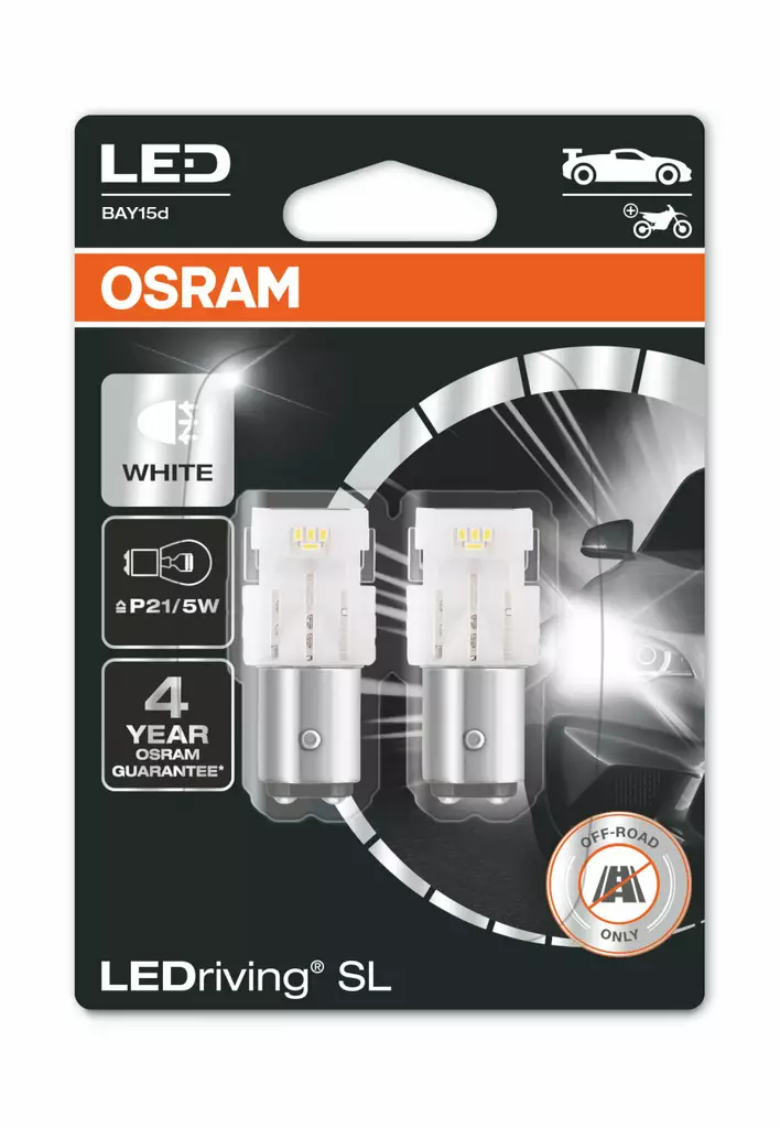 BAY15d LED-lampor, vit, Osram - Ba15s och BAY15d LED-lampor - 8020105115 - 1