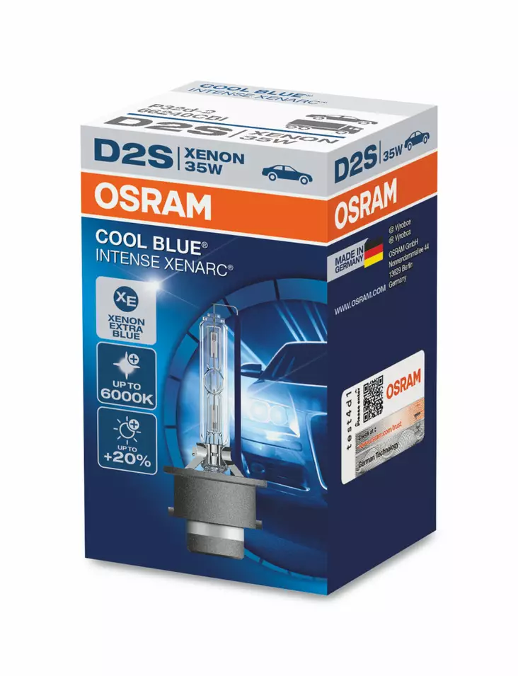 D2S Osram Xenarc Cool Blue, +20%, 5500K - D2R och D2S - 1040700475 - 1