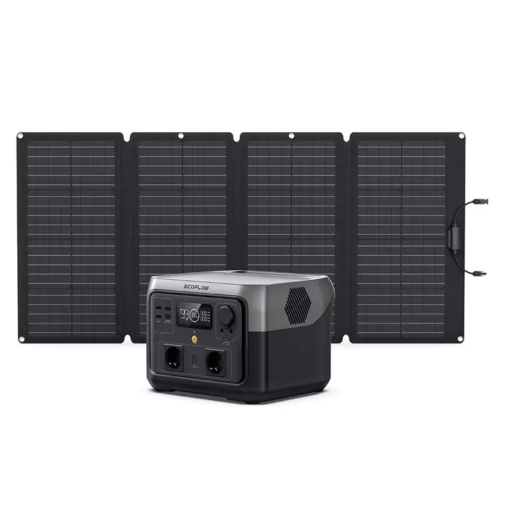 EcoFlow RIVER 2 Max + 160W Portabel Solpanel - Powerstation - 8020107595 - 1