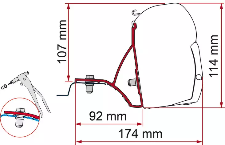 Fiamma markisadapter F45 Renault/Opel/Fiat >2015 - Tältillbehör - 8020112405 - 1