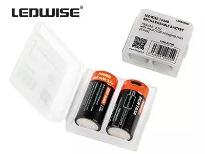 Ledwise 16340 Batteri 650mAh (2 st) - RCR123 batterier - 8020108286 - 2