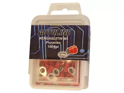 Ringkabelsko, 5,3mm hål, Röd 100st - Kabelkopplingar - 3050120356 - 2