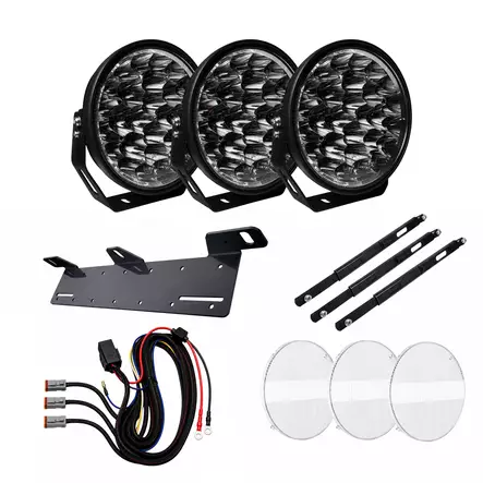 Extraljuspaket W9 DARK EDITION 3-Pack inkl. Stenskottsskydd - LED-extraljus - 8020120196 - 1