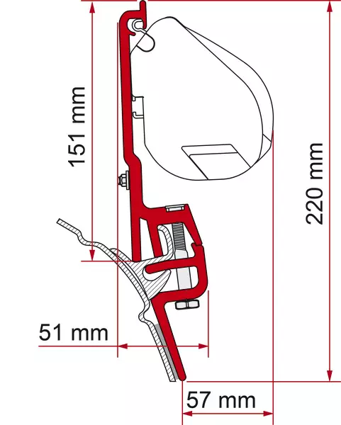 Fiamma markisadapter F45 VW T4 - Tältillbehör - 8020112486 - 1