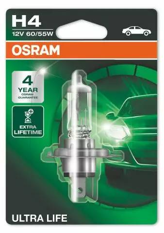 H4 Osram Ultra Life 4 års garanti, 1st - H4 Halogenlampor - 4060101486 - 1