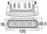 LED-varselljus serie, 4LED, 12-24V - DRL varselljus - 3040120007 - 2