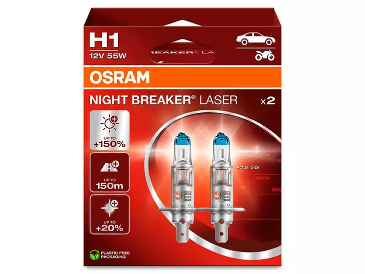 H1 Osram Night Breaker Laser 2st - H1 Halogenlampor - 8020100027 - 4