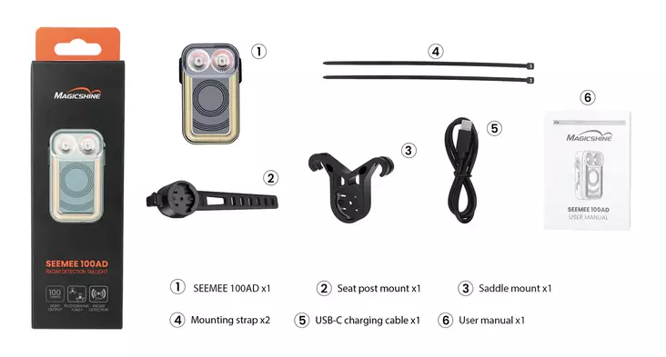 MAGICSHINE SEEMEE 100AD baklampa med radarsensor - Cykellampor bak - 8020120117 - 1
