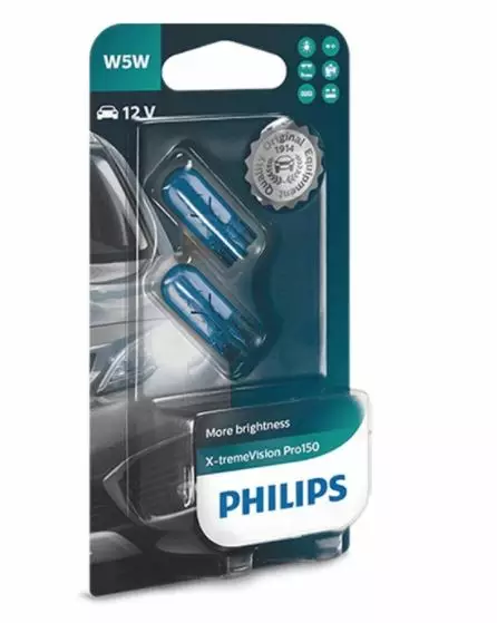 T10 W5W Philips X-tremeVision Pro150 Lampor +150% - T10 (W5W) lampor - 8020103517 - 1